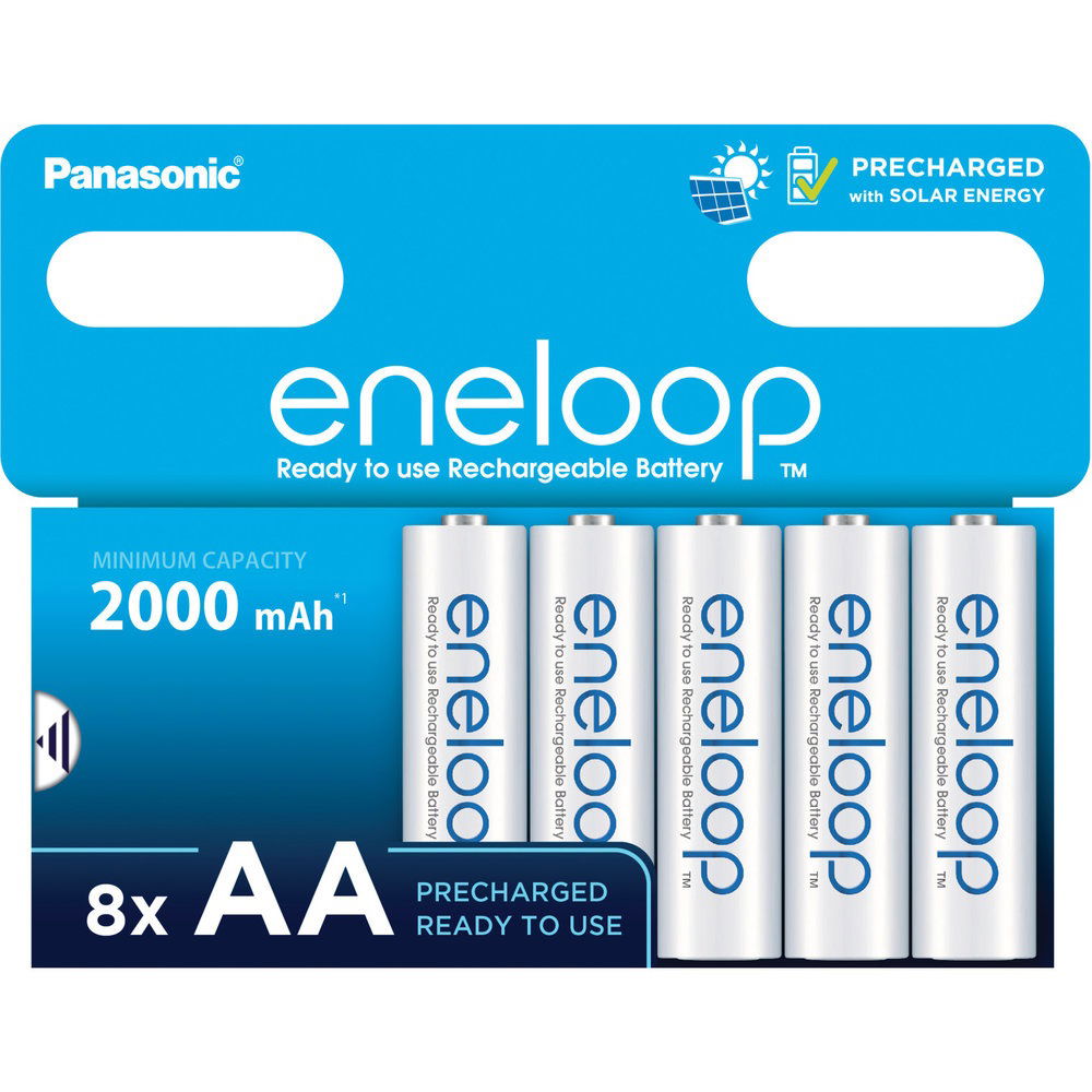 Panasonic BK-3MCDE/8BE eneloop Ni-MH akkumulátor, AA (ceruza), 2000 mAh, 8 db/bliszter termék fő termékképe