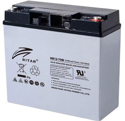 Ritar HR12-70W-F13 nagy áramú zárt ólomakkumulátor 12 V/18 Ah termék fő termékképe